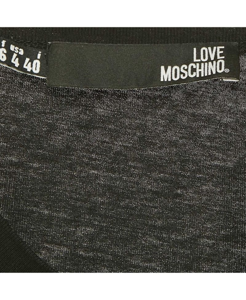 Women's Black 100% Made With Love Logo Print Cotton T-Shirt