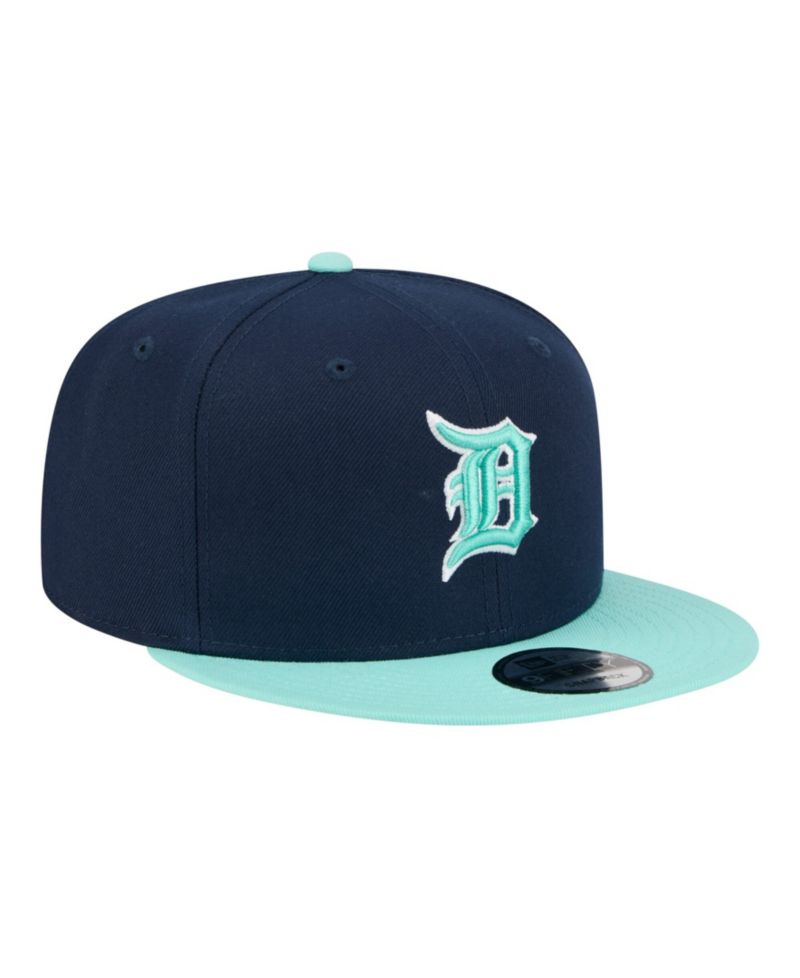 Men's Navy/Turquoise Detroit Tigers 2-Tone Color Pack 9FIFTY Snapback Hat