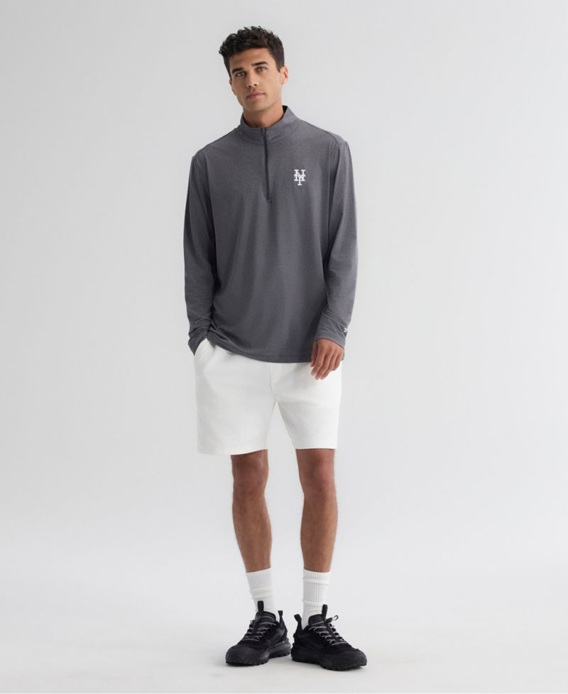 Men's Charcoal New York Mets Clutch Quarter-Zip Pullover Sweatshirt