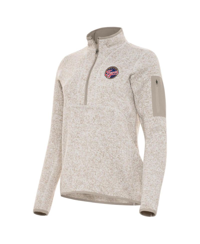 Women's Oatmeal Indiana Fever Fortune Half-Zip Pullover Jacket