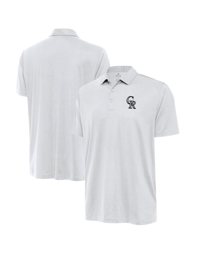 Men's White Colorado Rockies Eclipse Polo Shirt