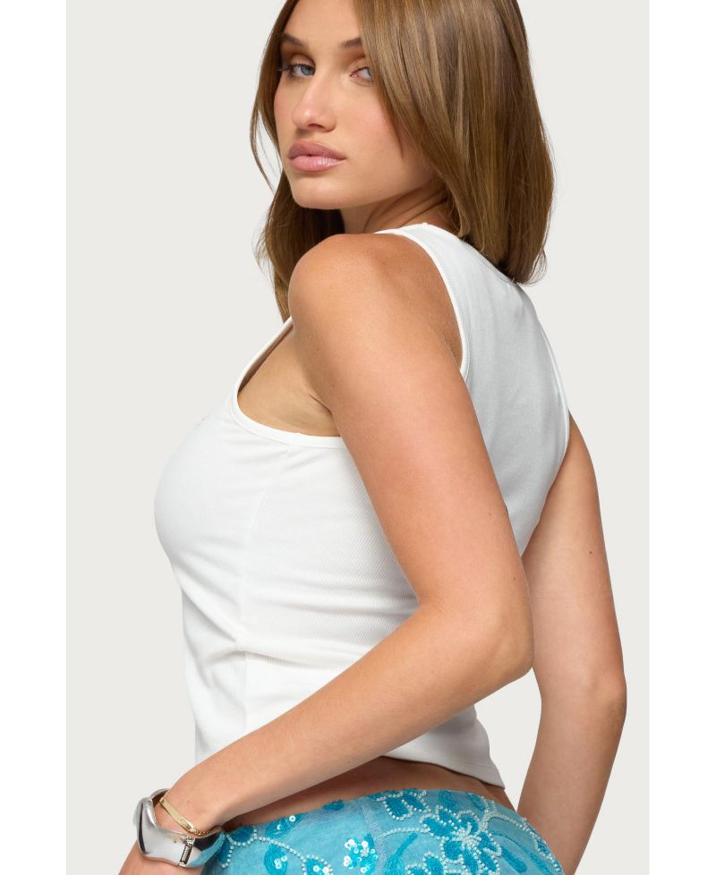 Women's Ocean Club Bead Ribbed Tank Top