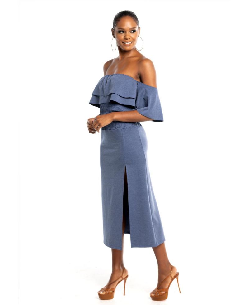 Women's High Waist Midi Skirt