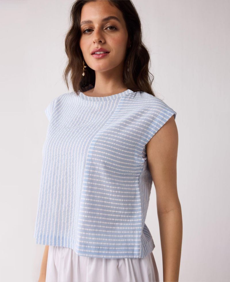 Women's Button-Back Crew Neck Top