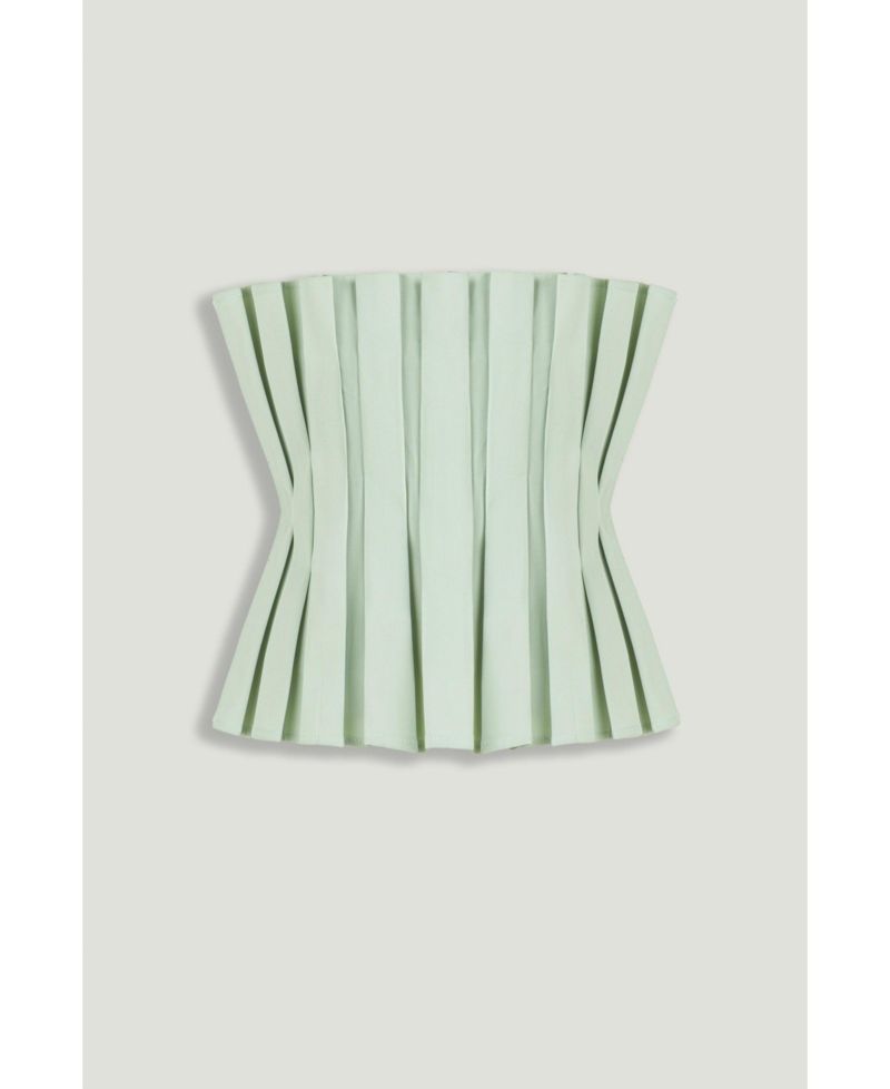 Women's Pleated Strapless Bustier Top
