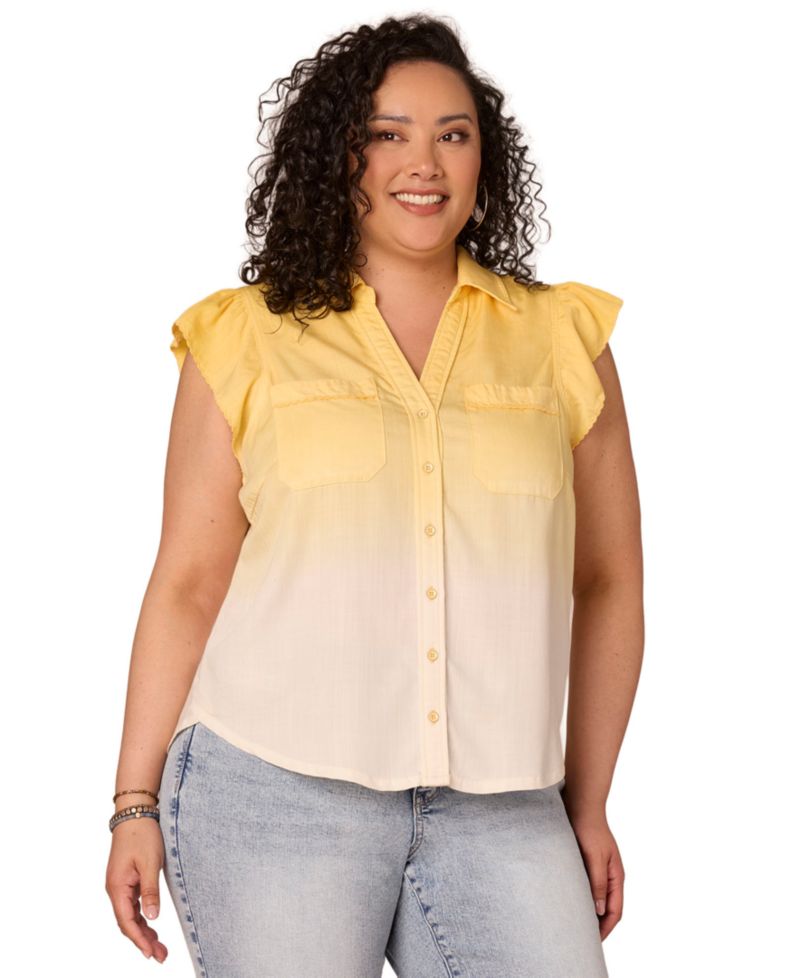 Plus Size Collared Neck Shirt