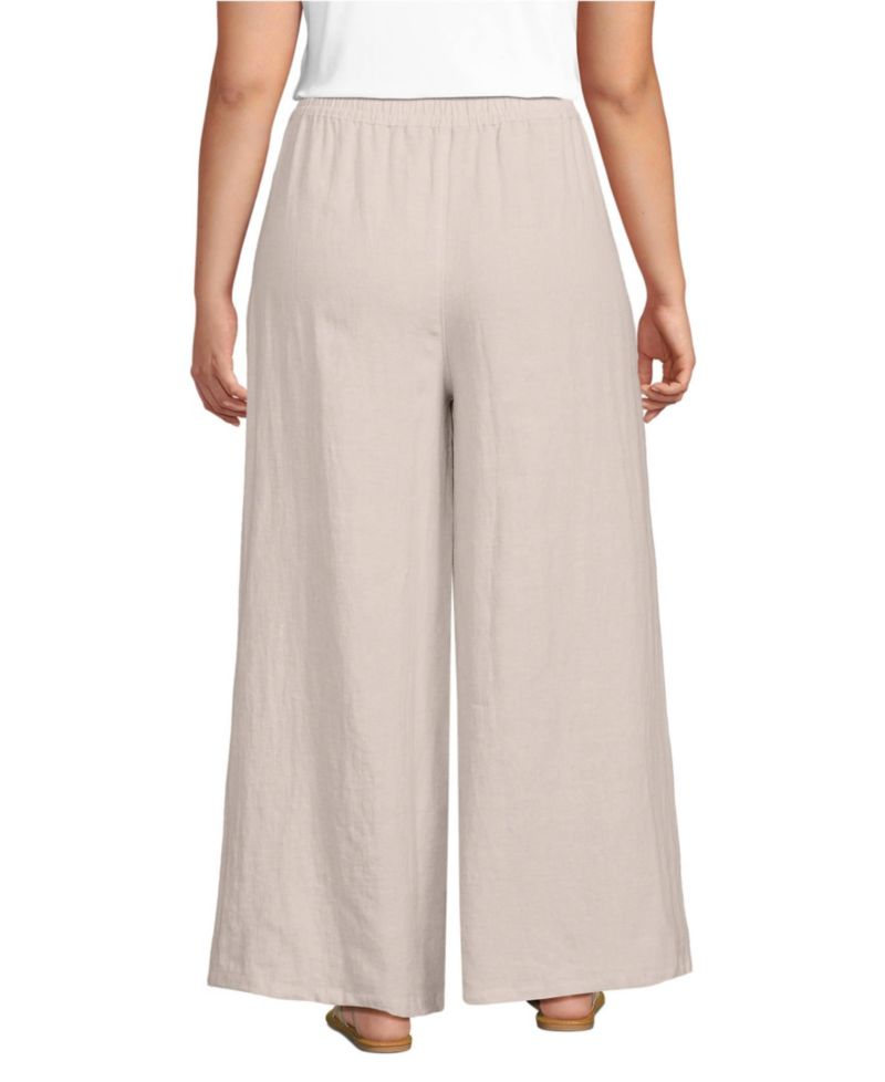 Women's Linen High Rise Palazzo Pants - Set Bottom