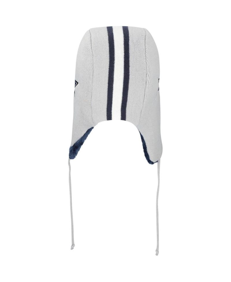 Men's Gray Dallas Cowboys Helmet Head Trapper Knit Hat