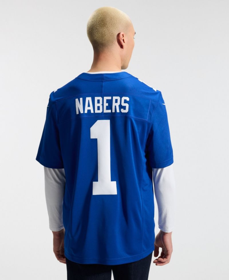 Men's Malik Nabers Royal New York Giants Vapor F.U.S.E. Stitched Limited Jersey