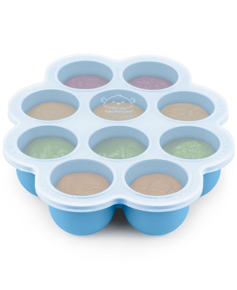 Prep Silicone Baby Food Freezer Tray with Clip-on Lid, 2oz x 10 Silicone Freezer Molds, BPA-Free Baby Food Storage