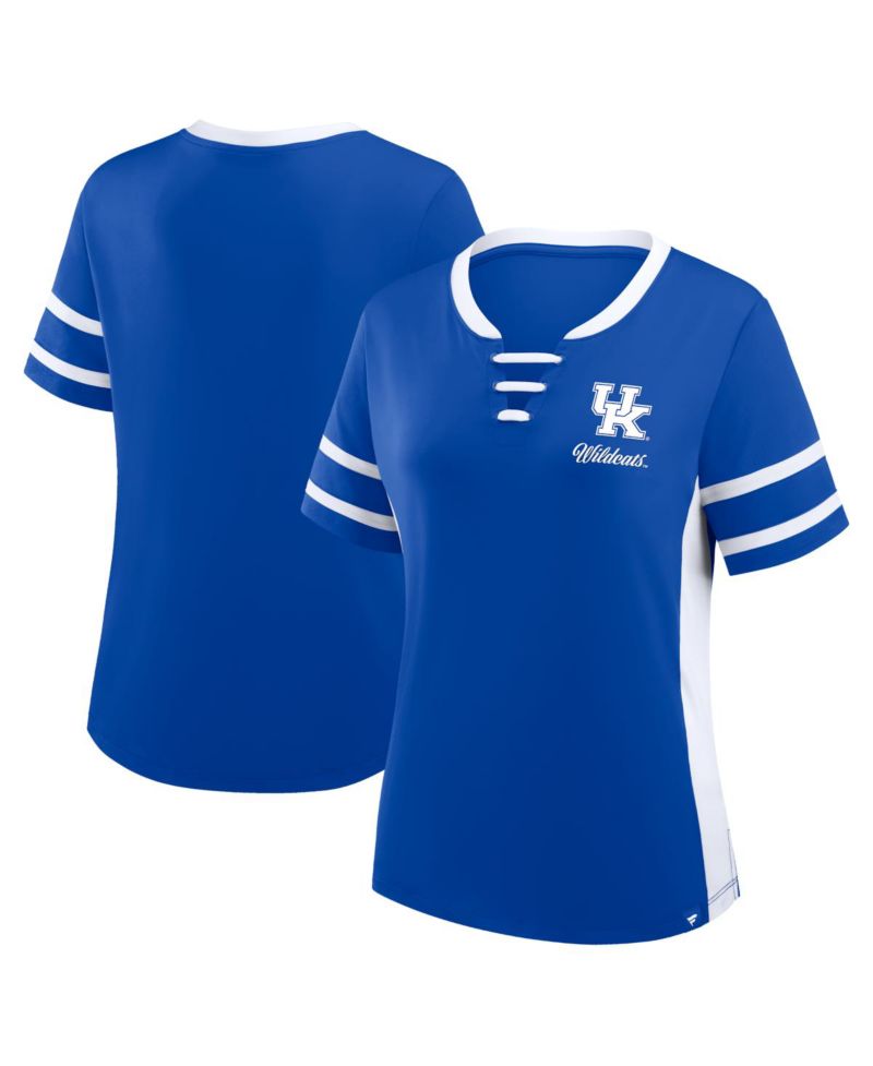 Women's Royal/White Kentucky Wildcats Be Fearless Athena Lace-Up T-Shirt