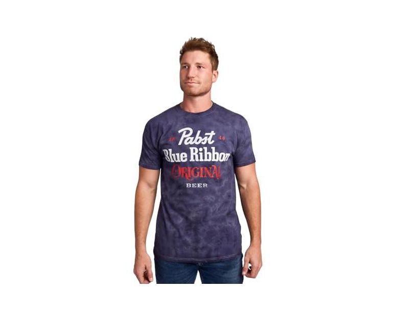 Men's Original Blue Crystal Wash Crew Neck Short Sleeve T-shirt-Medium