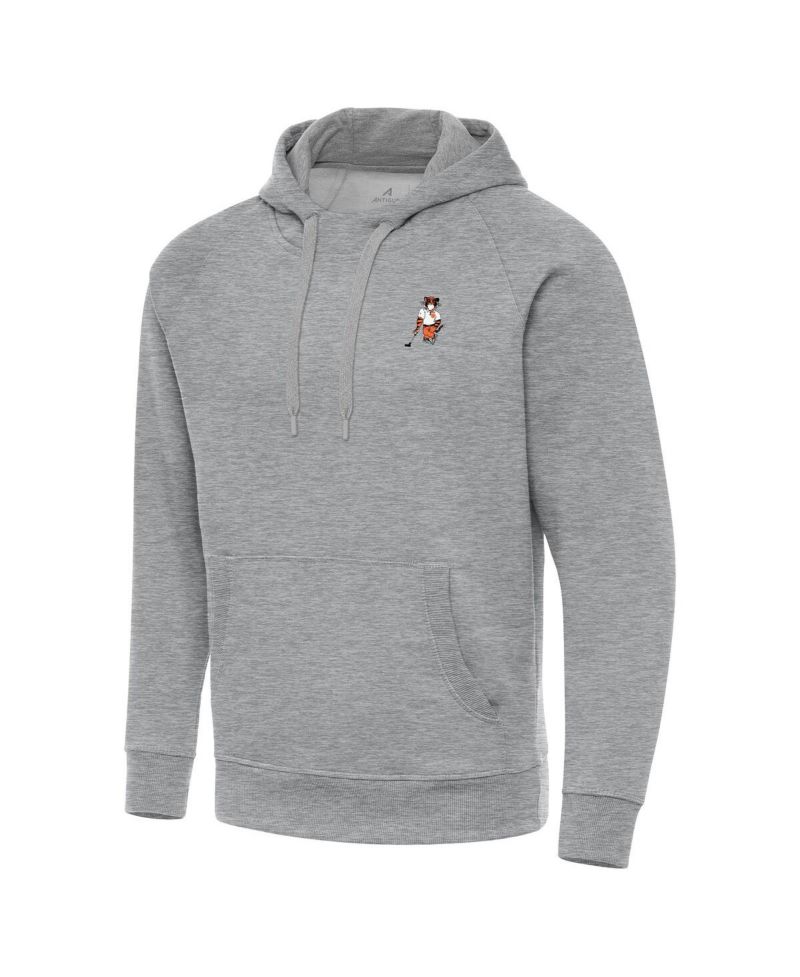 Men's Heather Gray Clemson Tigers Golfer Victory Pullover Hoodie