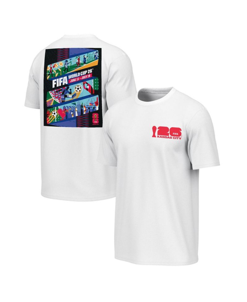 Men's White 2026 FIFA World Cup Kansas City Host City Poster Graphic T-Shirt