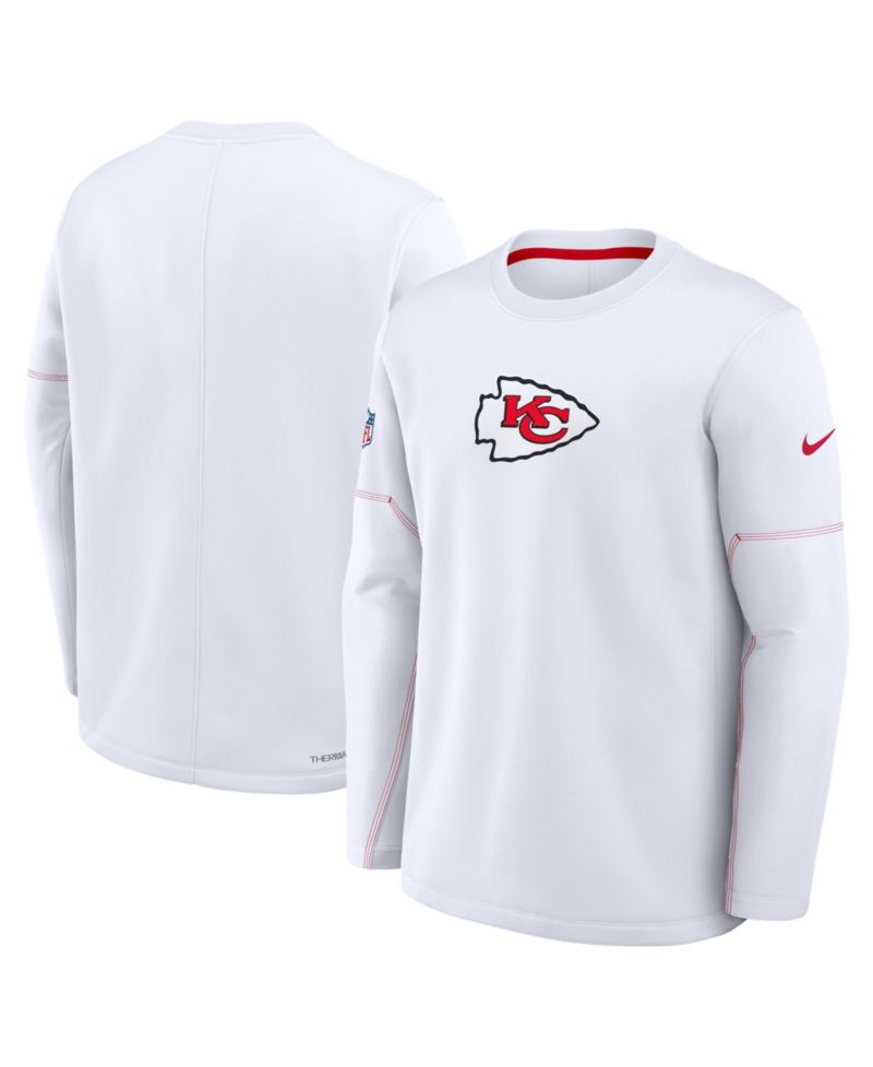 Men's Kansas City Chiefs Sideline Coaches Long-Sleeve Pullover Crew Neck Sweatshirt