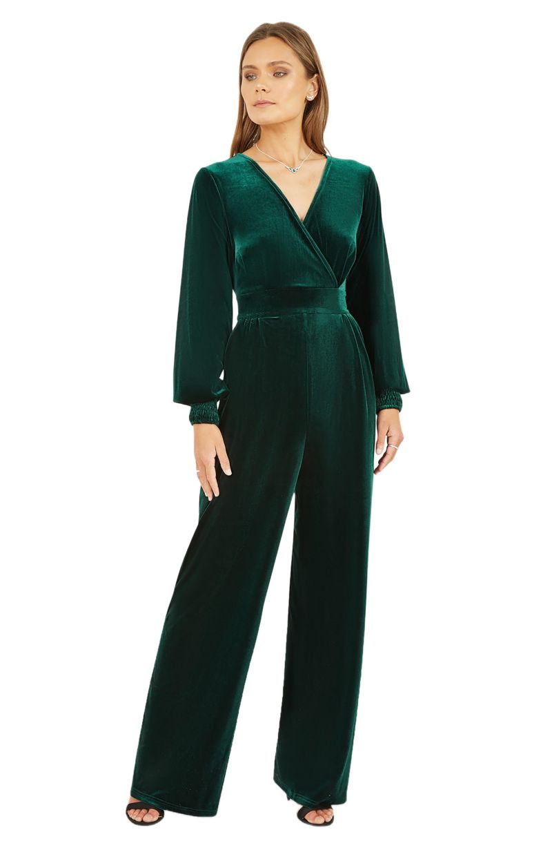 Women's Velvet Long Sleeve Jumpsuit
