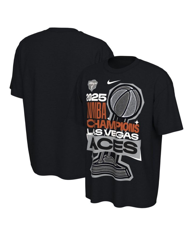 Men's and Women's Black Las Vegas Aces 2025 WNBA Finals Champions Locker Room Authentic T-Shirt