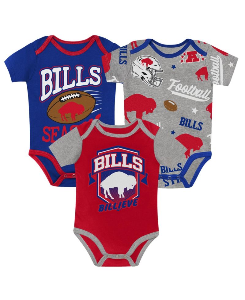 Baby Boys and Girls Buffalo Bills First Round Pick Three-Piece Bodysuit Set