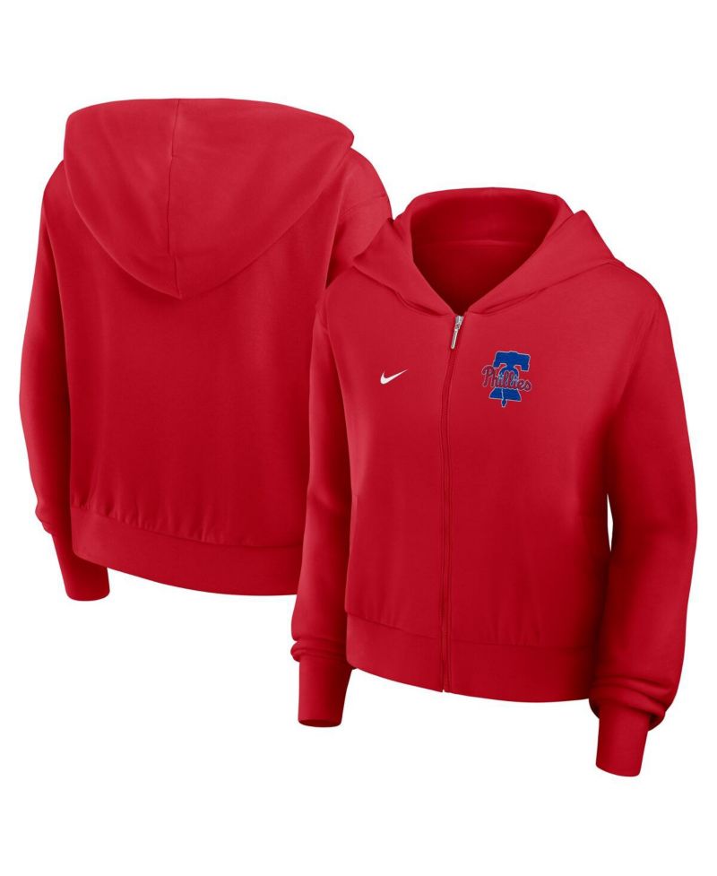 Women's Red Philadelphia Phillies Lightweight Full-Zip Hoodie