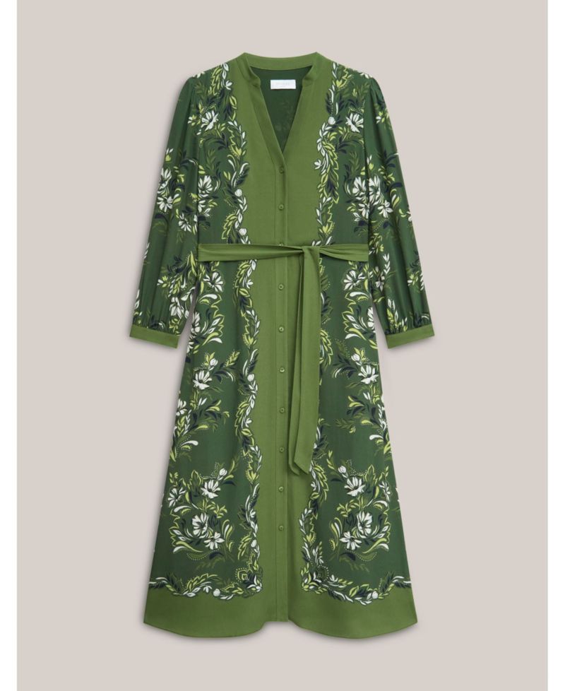 Women's Apolline Printed V-Neck Midi Shirt Dress