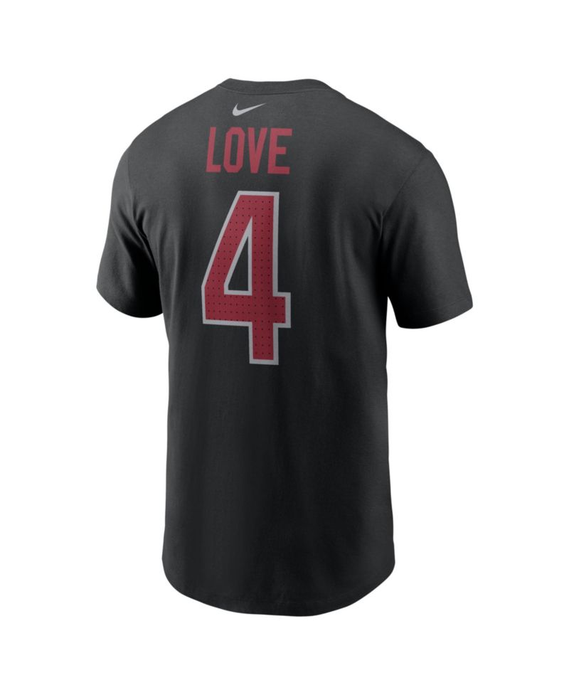 Men's Jeremiyah Love Black Arizona Cardinals 2026 NFL Draft Name & Number T-Shirt
