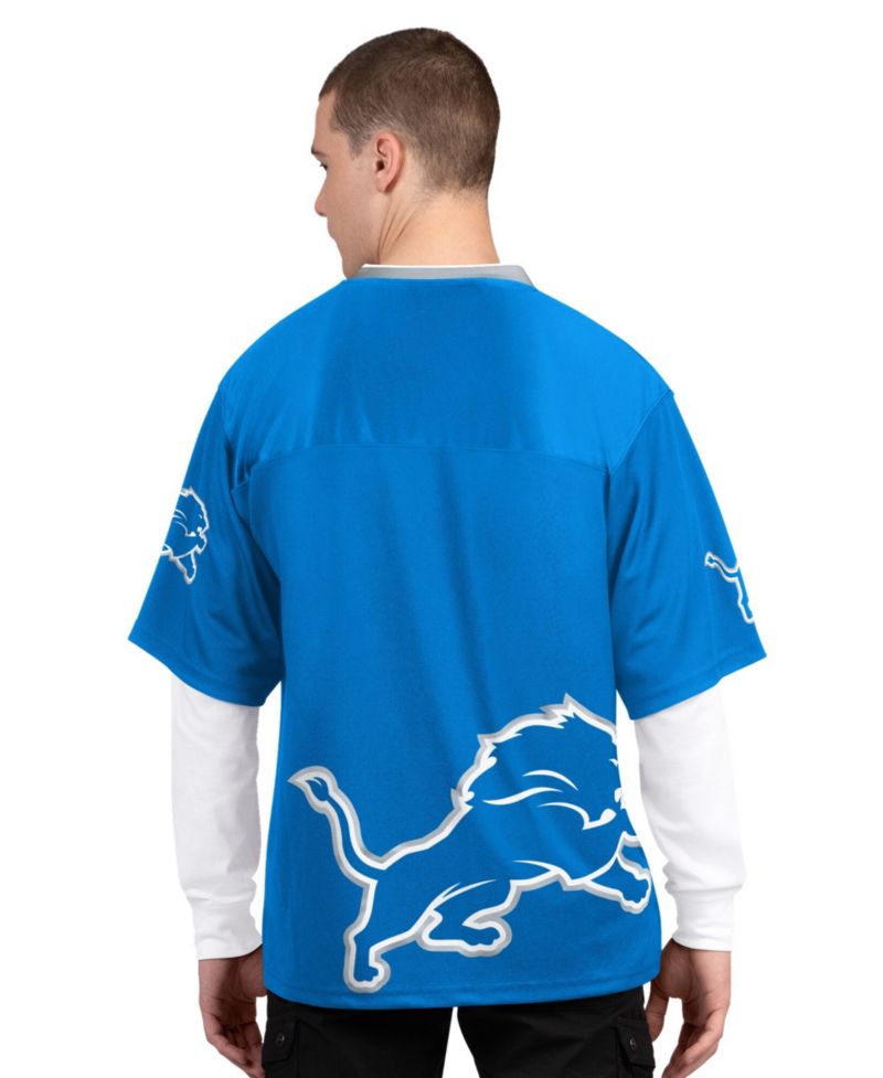 Men's Blue/White Detroit Lions Short Sleeve Long Sleeve T-Shirt