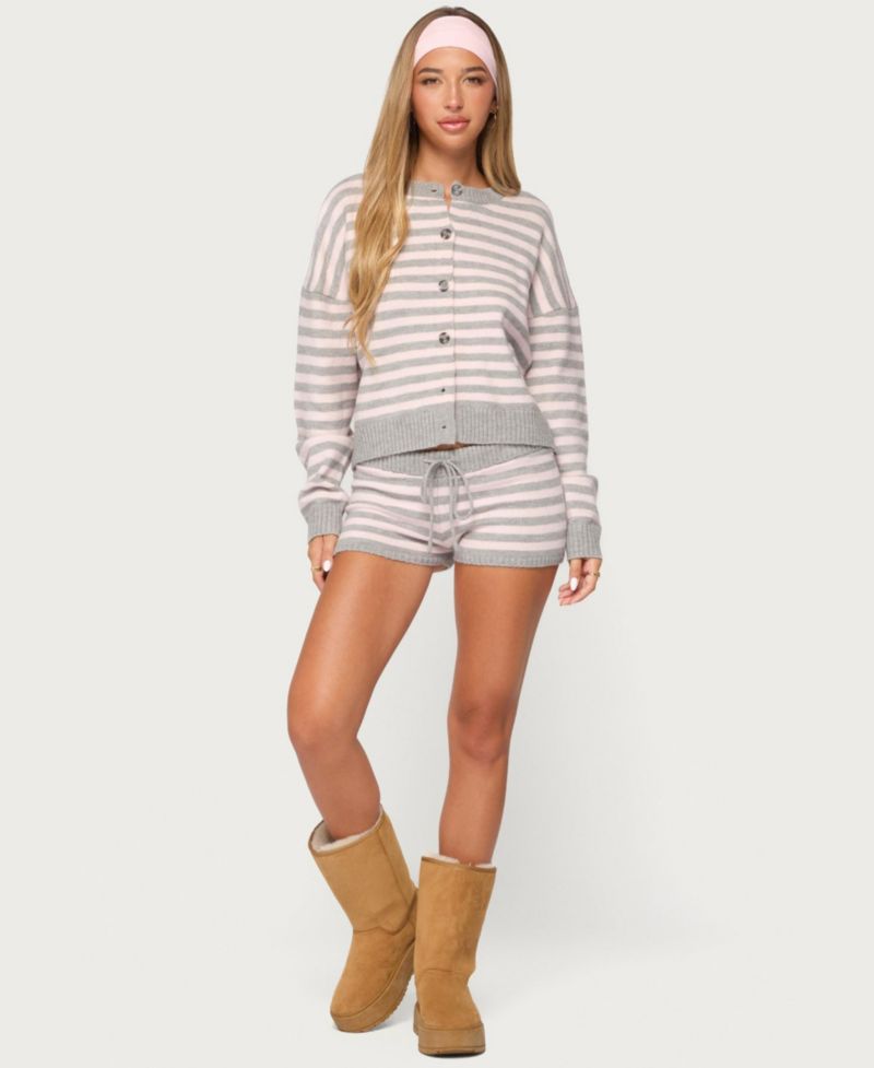 Women's Abra Striped Pull-On Low-Rise Shorts, 2" Inseam