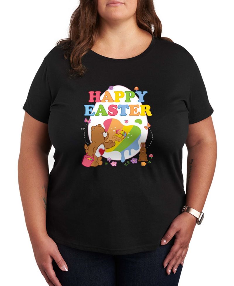 Plus Size Care Bears Happy Easter Egg Short-Sleeve Graphic T-Shirt