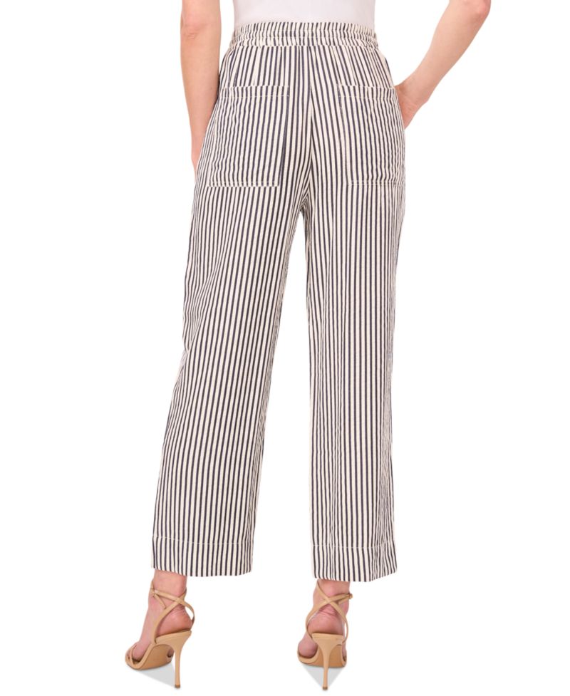 Women's Elastic-Waist Pull-On Striped Pants