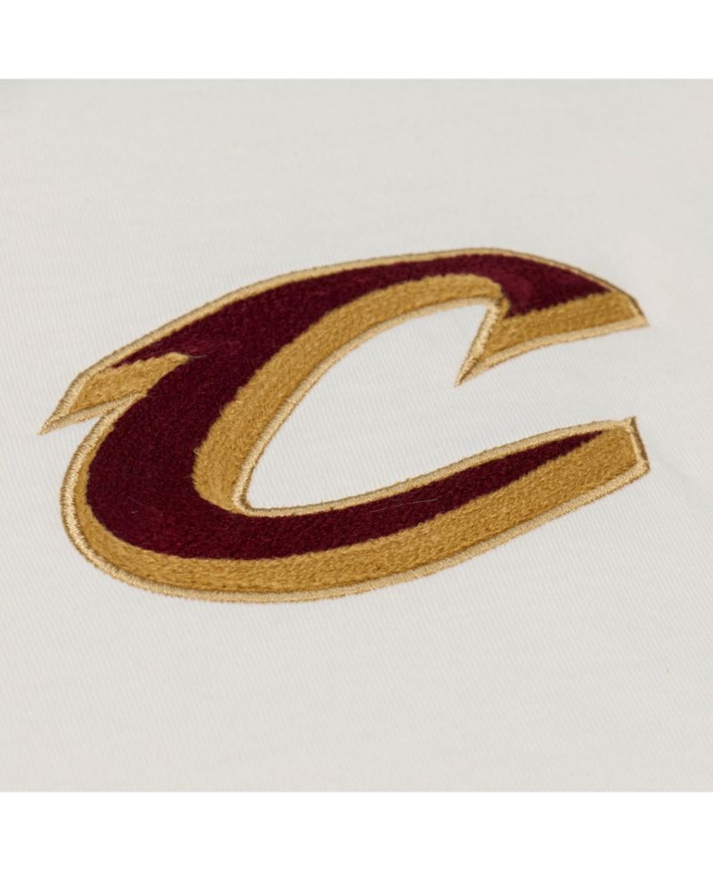 Men's Cream Cleveland Cavaliers Hardwood Classics Chainstitch Premium T-Shirt