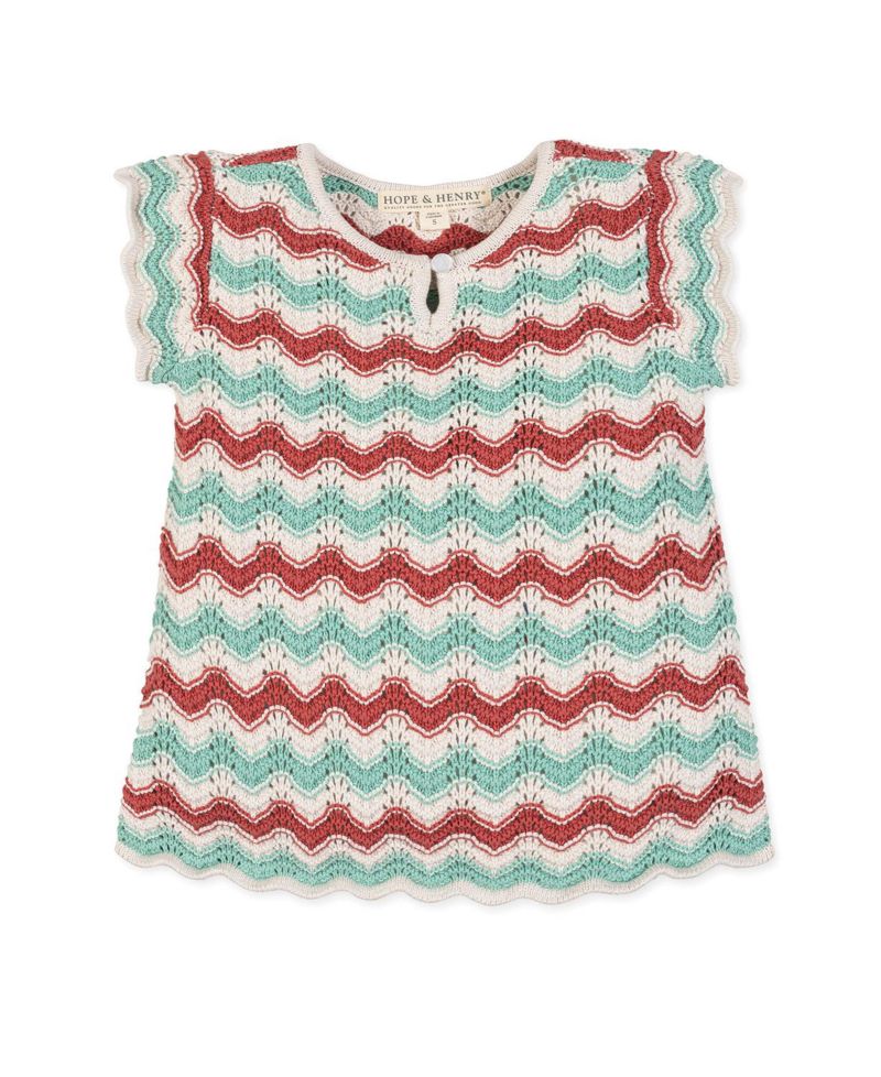 Girls Hope and Henry Organic Flutter Sleeve Sweater Top
