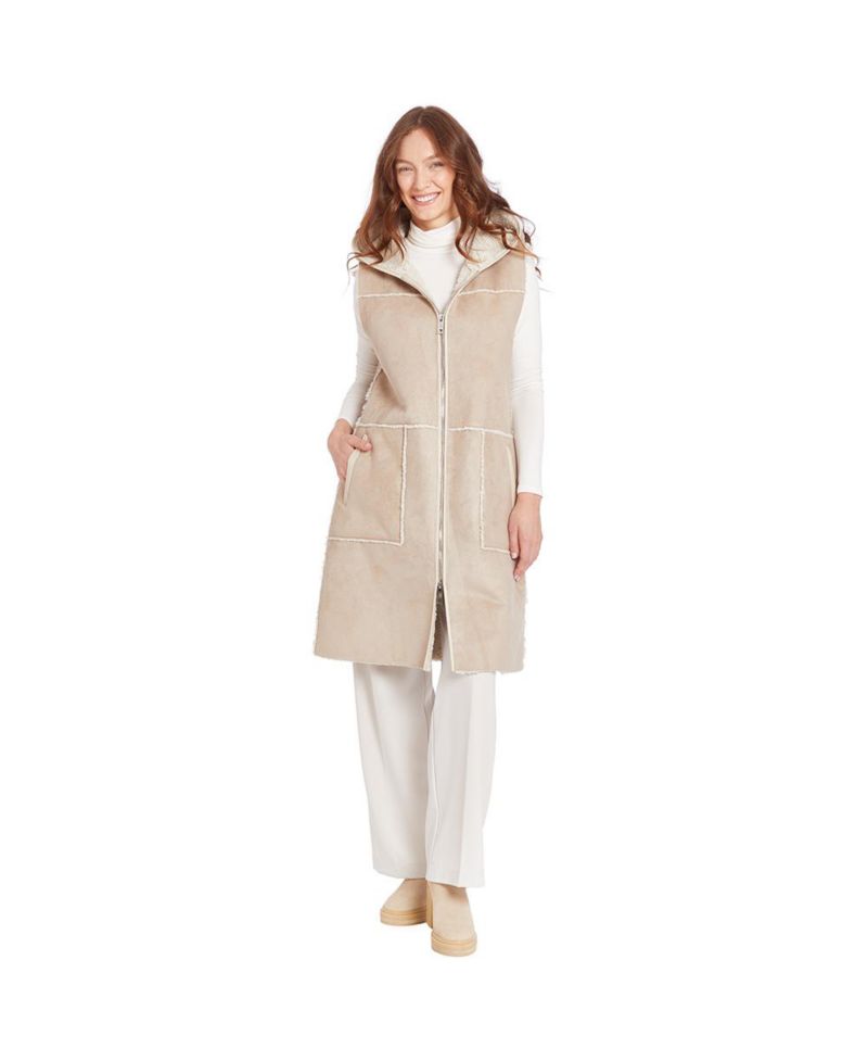 Women's Kourtney Faux Shearling Hooded Vest