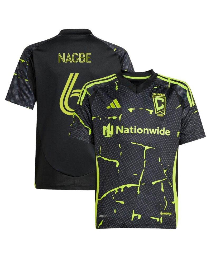 Big Boys and Girls Darlington Nagbe Black Columbus Crew 2025 The Goosebumps Kit Replica Player Jersey