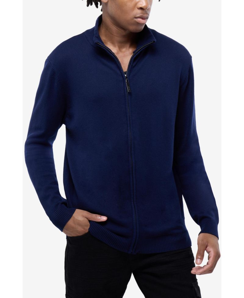 X RAY Men's Full Zip Mock Neck Sweater