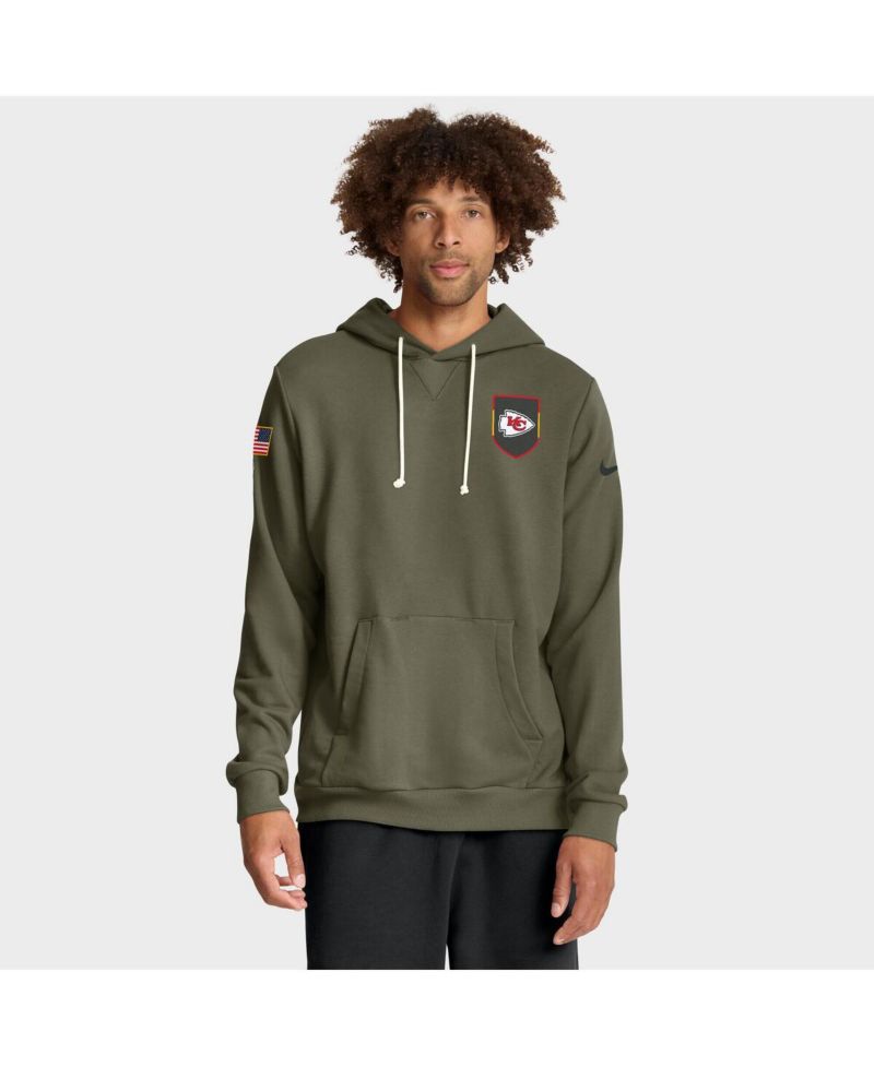 Men's Olive Kansas City Chiefs 2025 Salute to Service Sideline Standard Issue Dri-FIT Hoodie