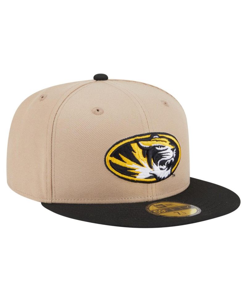 Men's Khaki Missouri Tigers Two-Tone 59FIFTY Fitted Hat