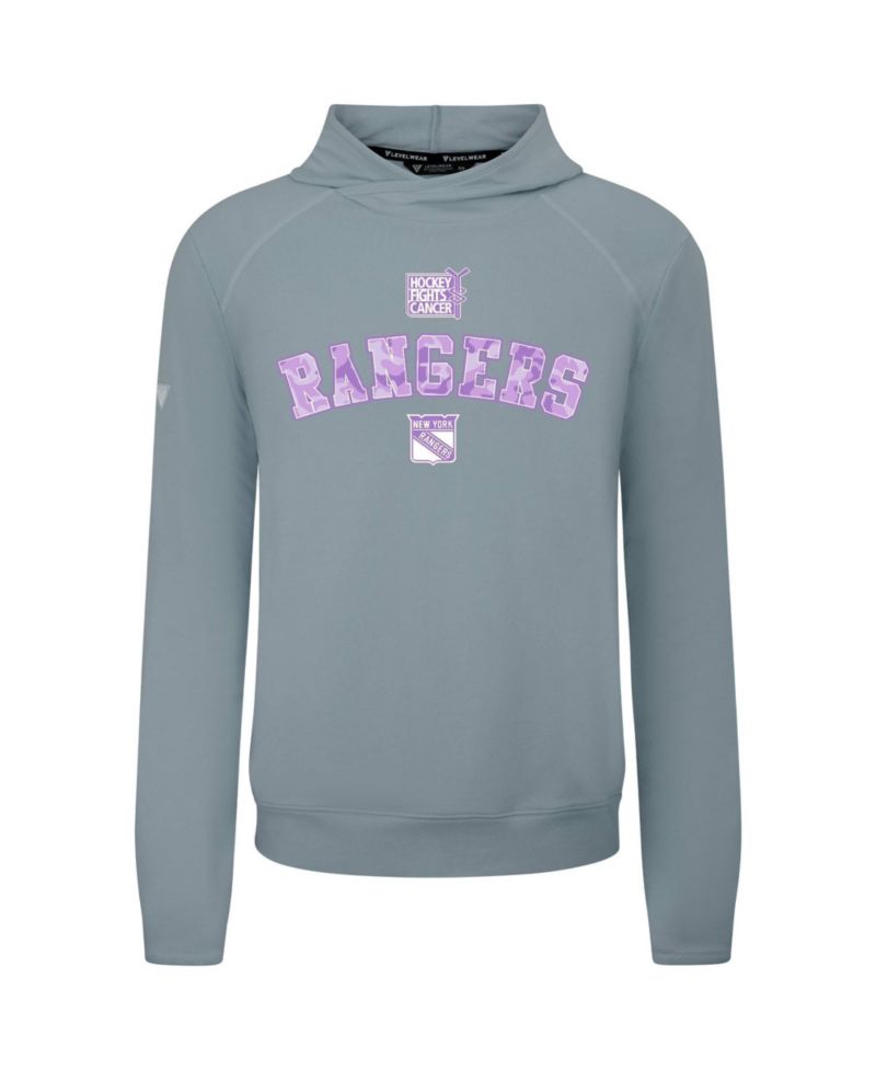 Men's Gray New York Rangers Hockey Fights Cancer Mandate Tri-Blend Hoodie