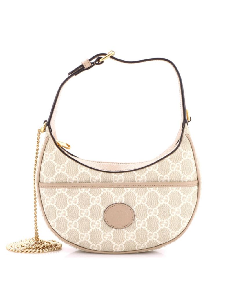 Mini Interlocking G Patch Half Moon Hobo GG Coated Canvas