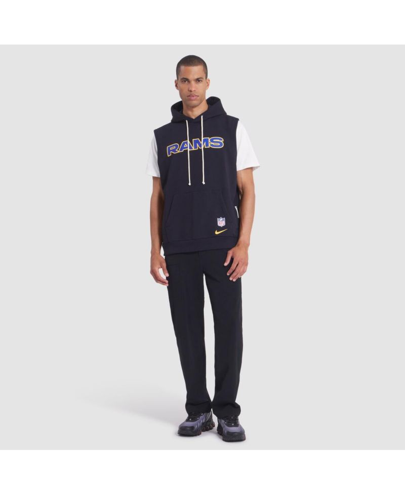 Men's Midnight Blue Los Angeles Rams 2025 Rivalries Collection Standard Issue Sideline Dri-FIT Sleeveless Hoodie