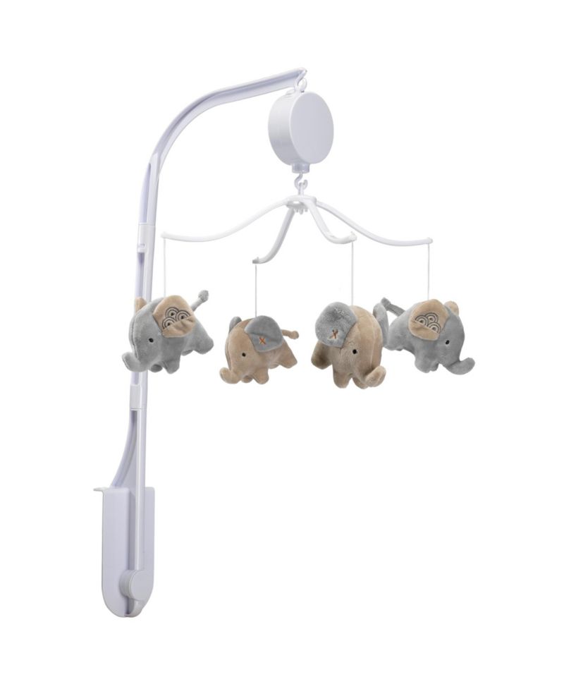 Elephant Love Musical Baby Crib Mobile Soother Toy - Gray