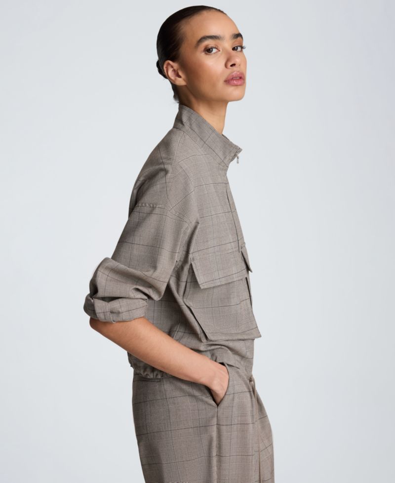 Women's Drawcord Flap Pocket Windbreaker Jacket