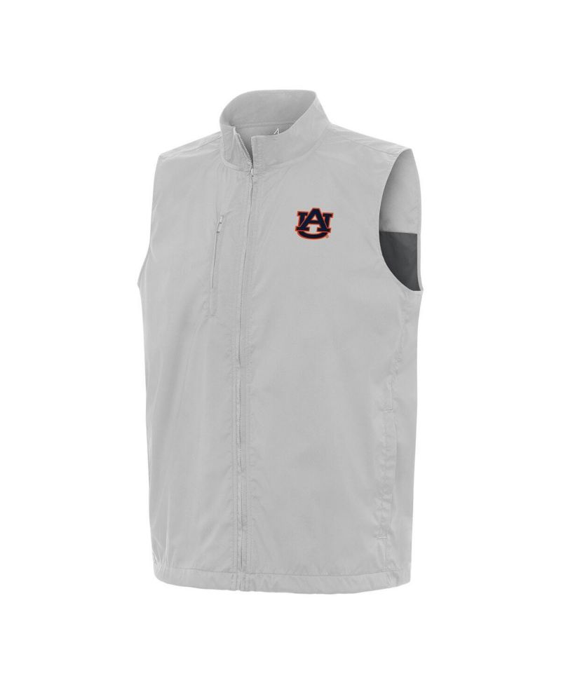 Men's Heather Gray Auburn Tigers Brisk Full-Zip Vest