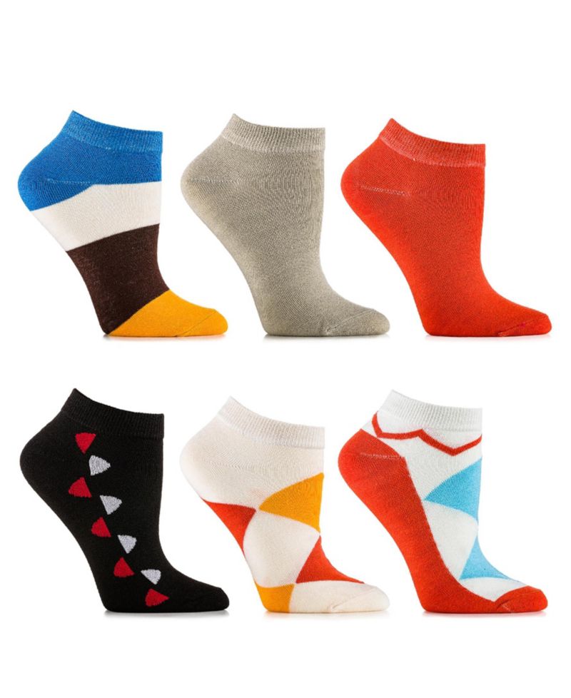 Women's Blush Canary Ankle Socks 6 Pack