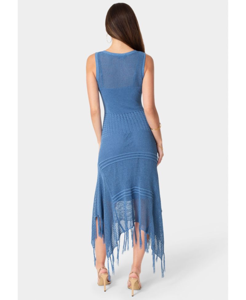 Women's Crochet Fringe Resort Maxi Dress