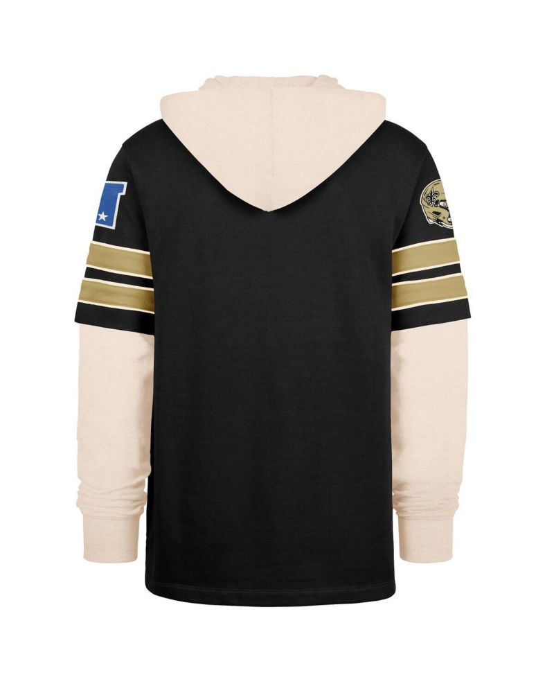 47 Brand Men's Black New Orleans Saints Split Zone Cornerback Duo Hoodie
