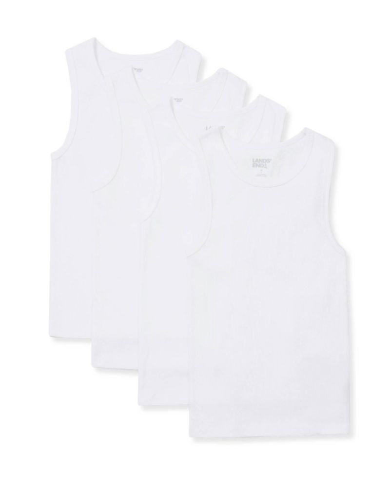 Boys' 4-20 Ribbed Cotton Tank Tops, 4-Pack
