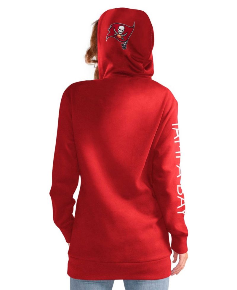 Women's Red Tampa Bay Buccaneers Extra Inning Pullover Hoodie