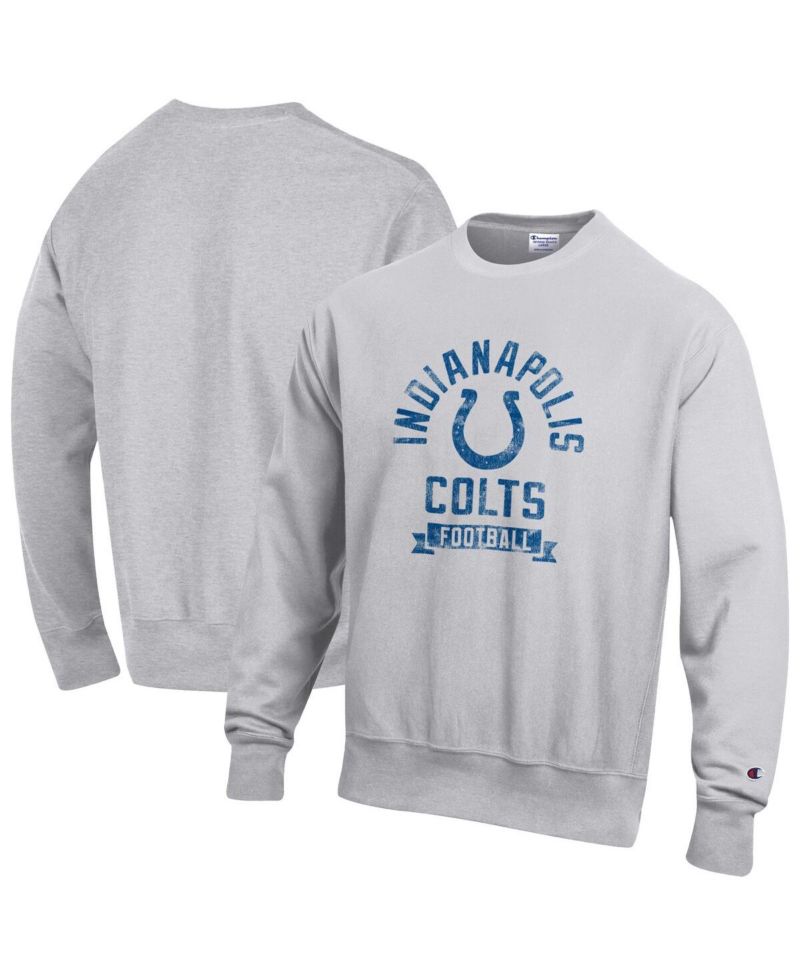 Men's Heather Gray Indianapolis Colts Reverse Weave Fleece Pullover Sweatshirt