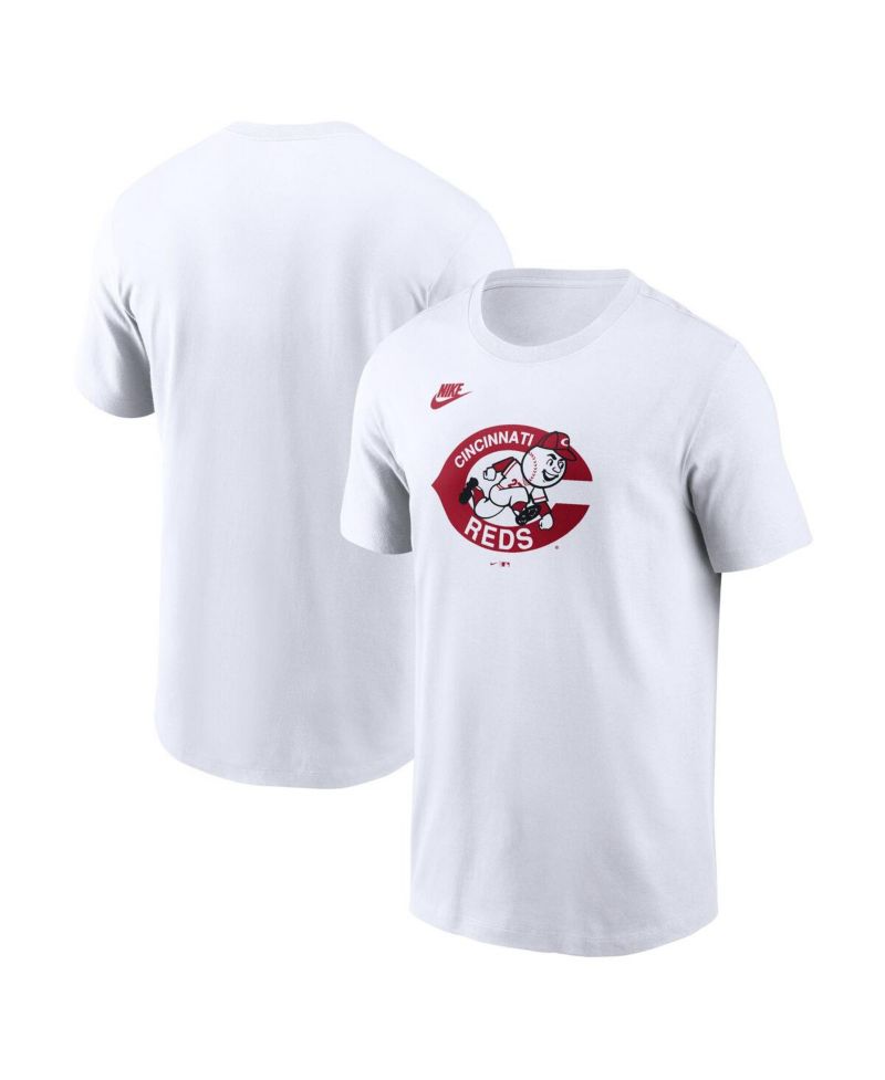 Men's White Cincinnati Reds Cooperstown Collection Wordmark T-Shirt