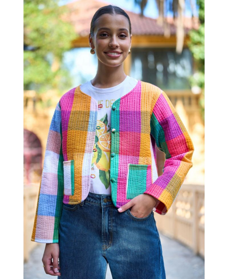 Women's Collar Reversible Cotton Quilted Jacket